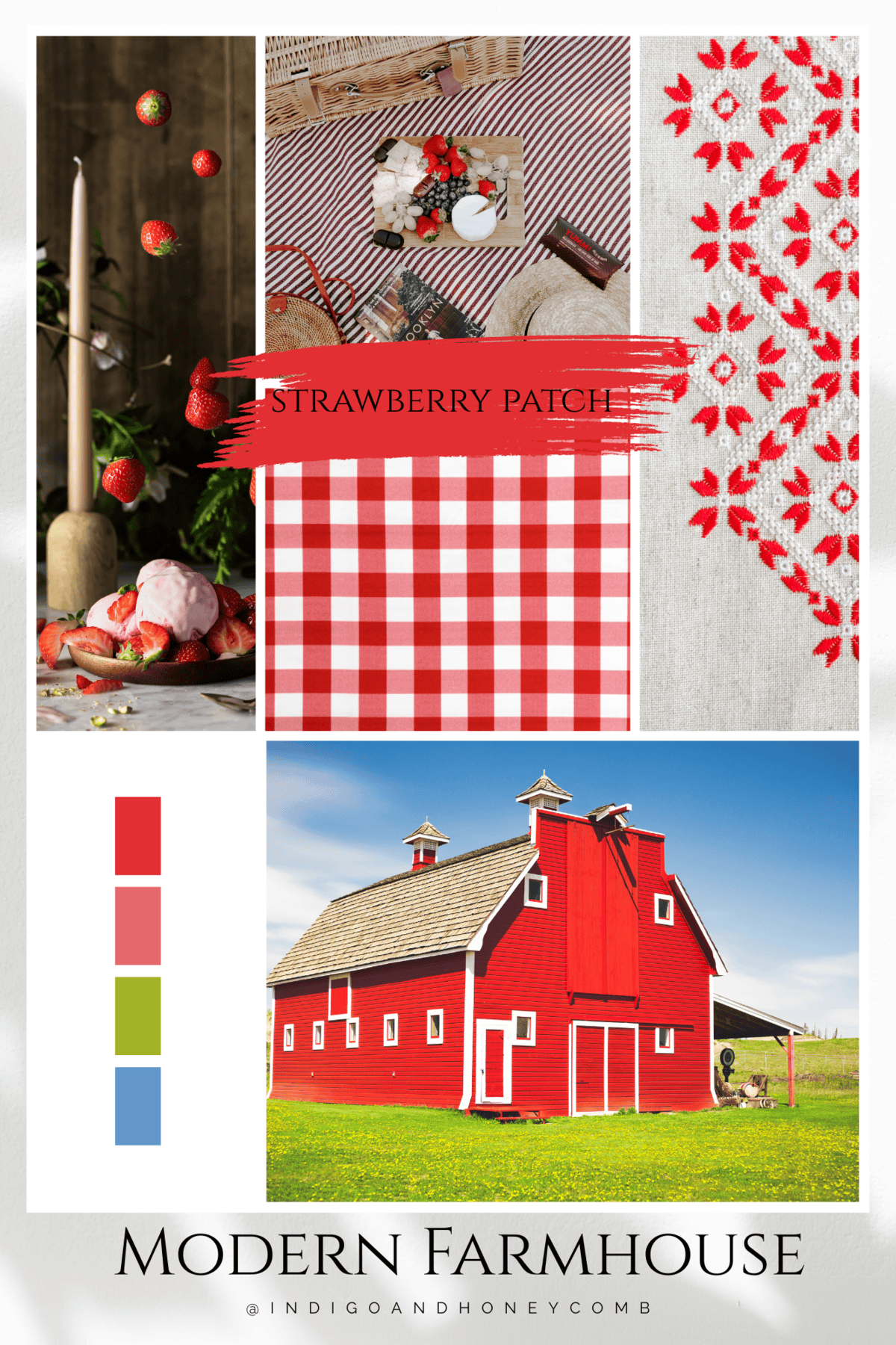 April Color of the Month: Strawberry Patch - Indigo and Honeycomb COLOR LAB