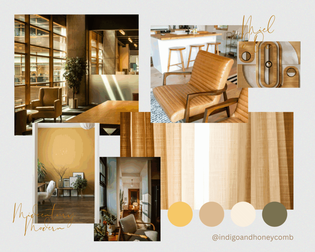 Miel d'Or buttery yellow color trend Midcentury Modern mood board