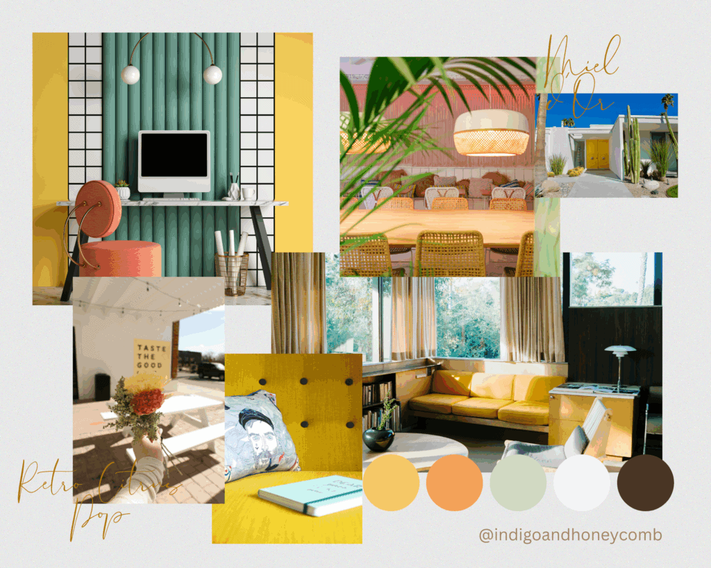 Miel d'Or butter yellow color trend Retro Citrus Pop moodboard