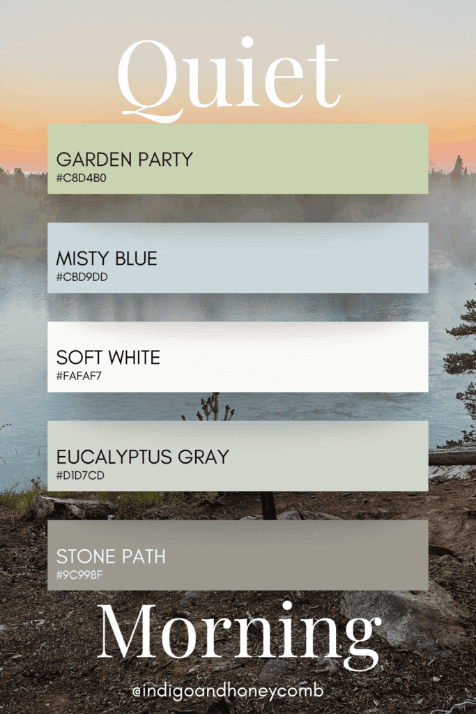 Garden Party - the summer sage green color for Summer 2025 Quiet Morning color palette