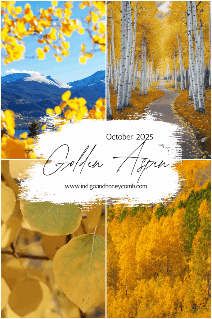 Golden Aspen leaves glowing in October sunlight — inspiration for fall color trends.