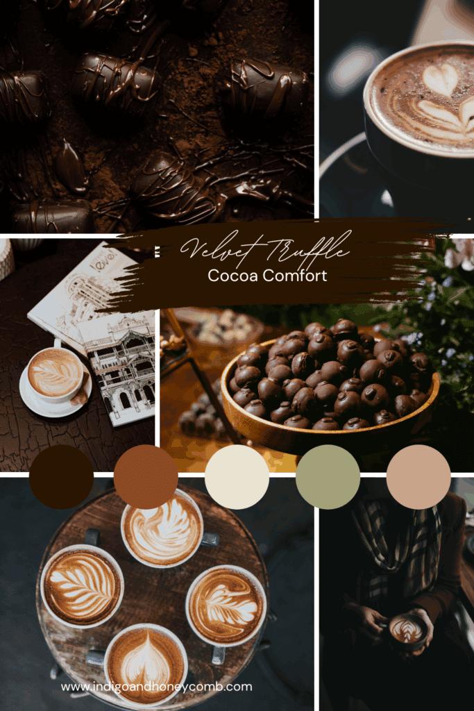 Velvet Truffle Cocoa Comfort color palette mood board