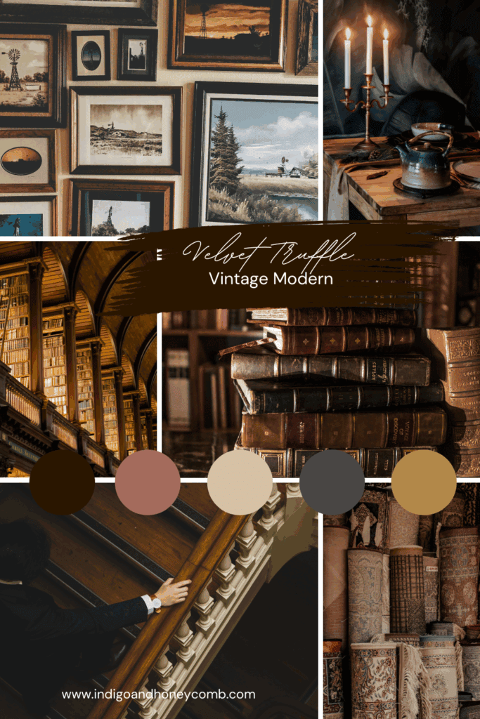 Velvet Truffle Vintage Modern color palette mood board