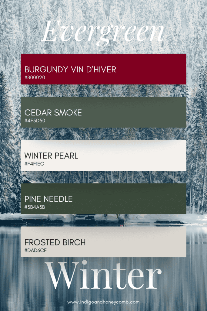 Evergreen Winter color palette