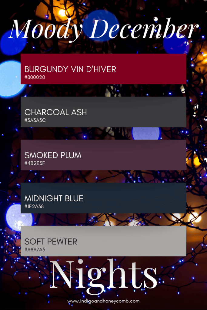 Moody December Nights color palette