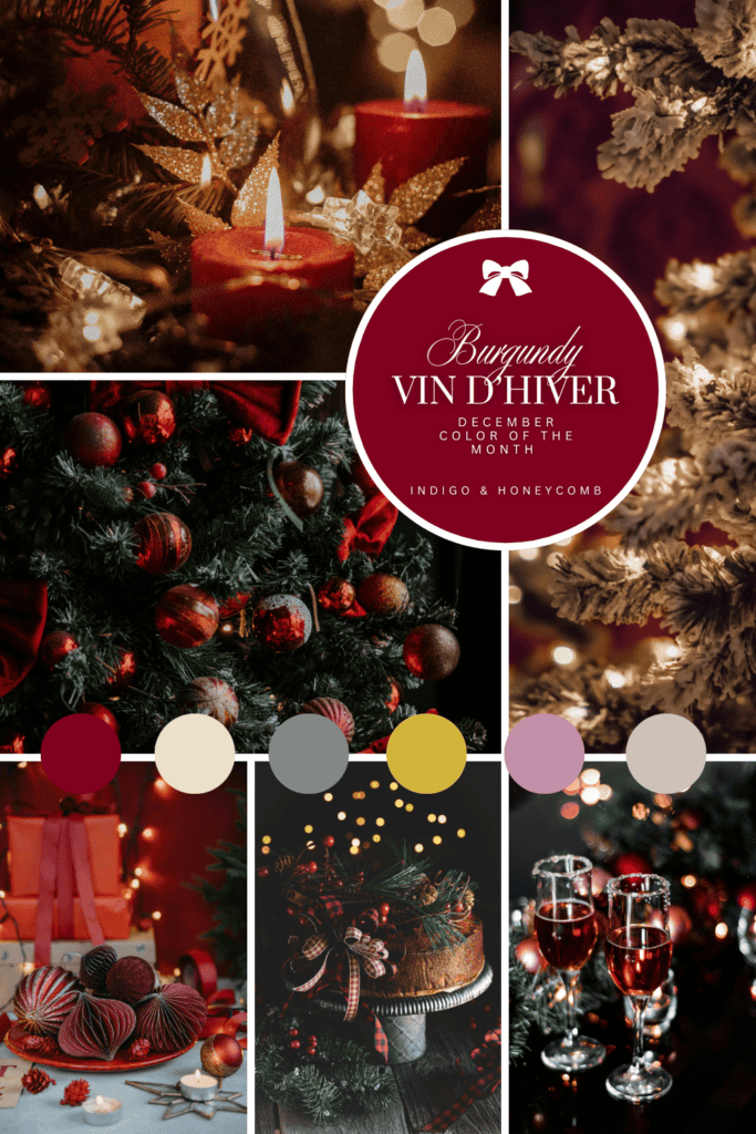 December color of the month Burgundy Vin D'Hiver color palette