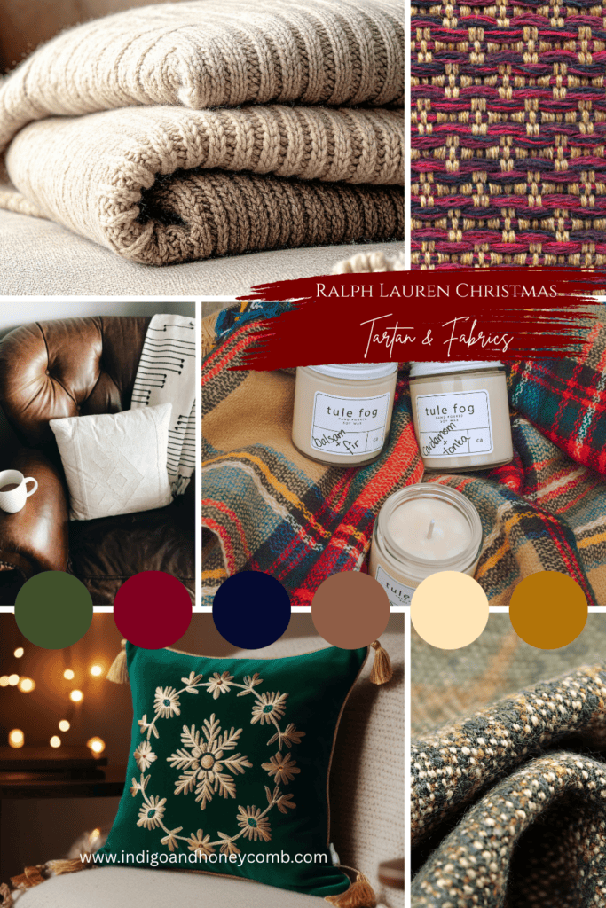 Ralph Lauren Christmas Tartan and Fabrics inspiration board