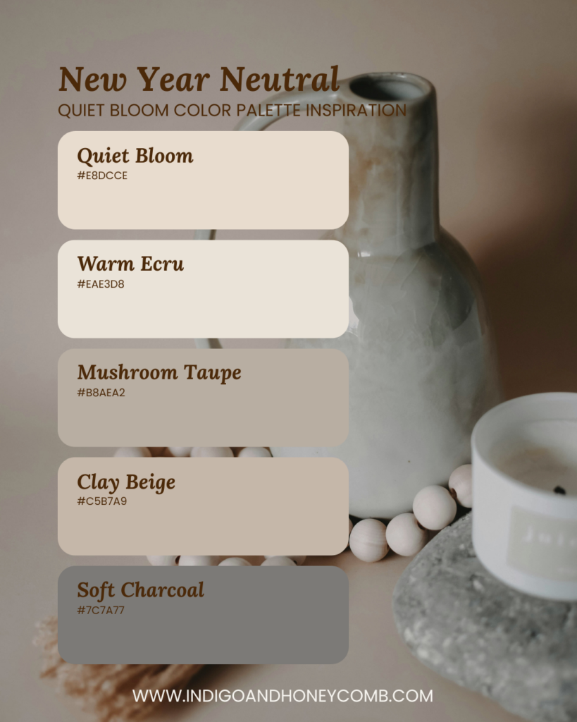 Quiet Bloom color palette - New Year Neutral