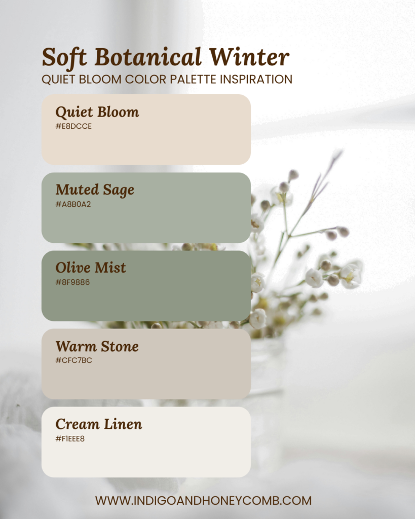 Quiet Bloom color palette - Soft Botanical Winter