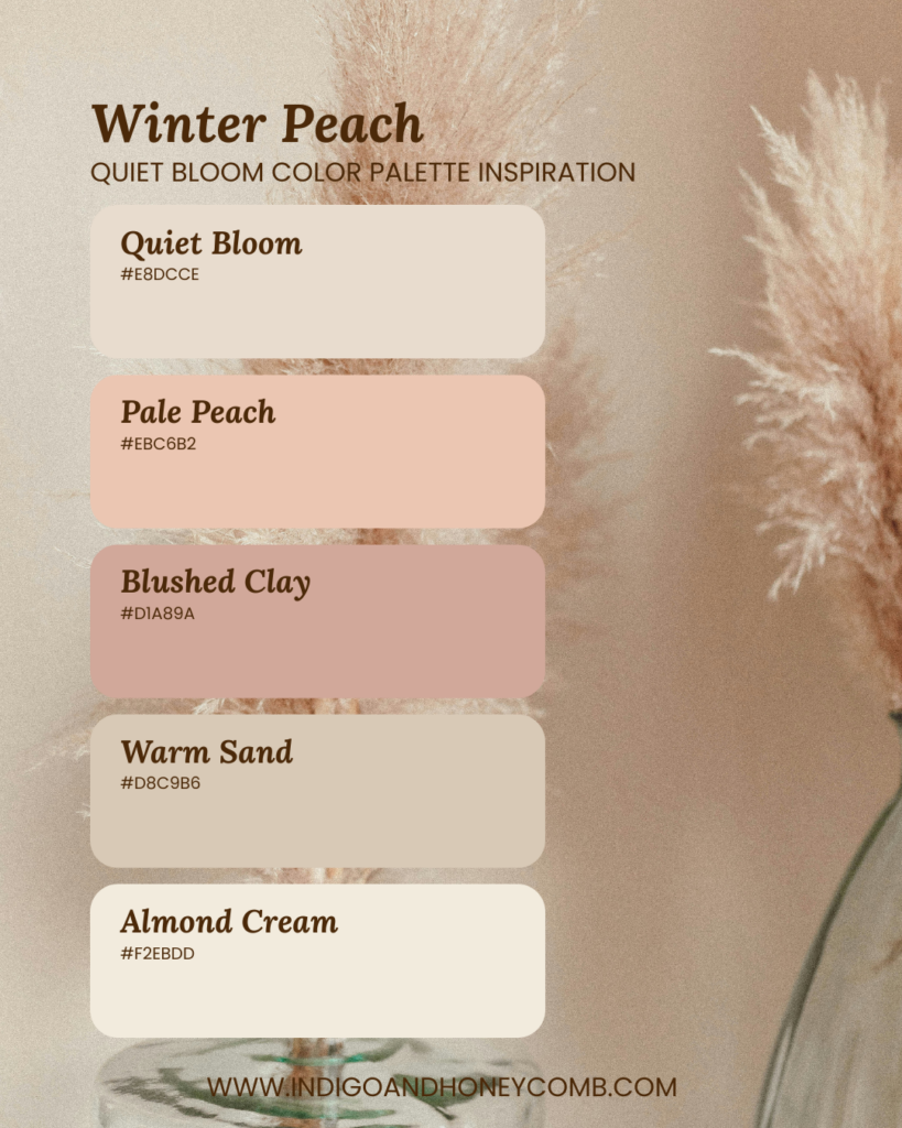 Quiet Bloom color palette - Winter Peach