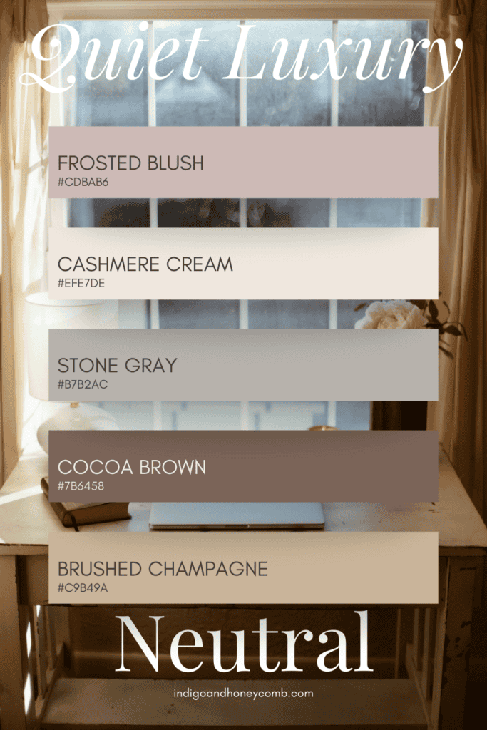 Frosted Blush Dusty Rose color palette - Quiet Luxury Neutral 