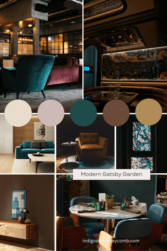 Modern Gatsby Garden Neo Deco design trend color palette