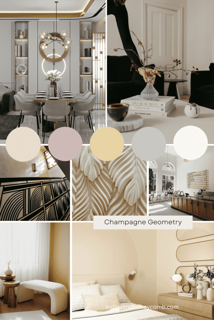 Champagne Geometry Neo Deco design trend color palette