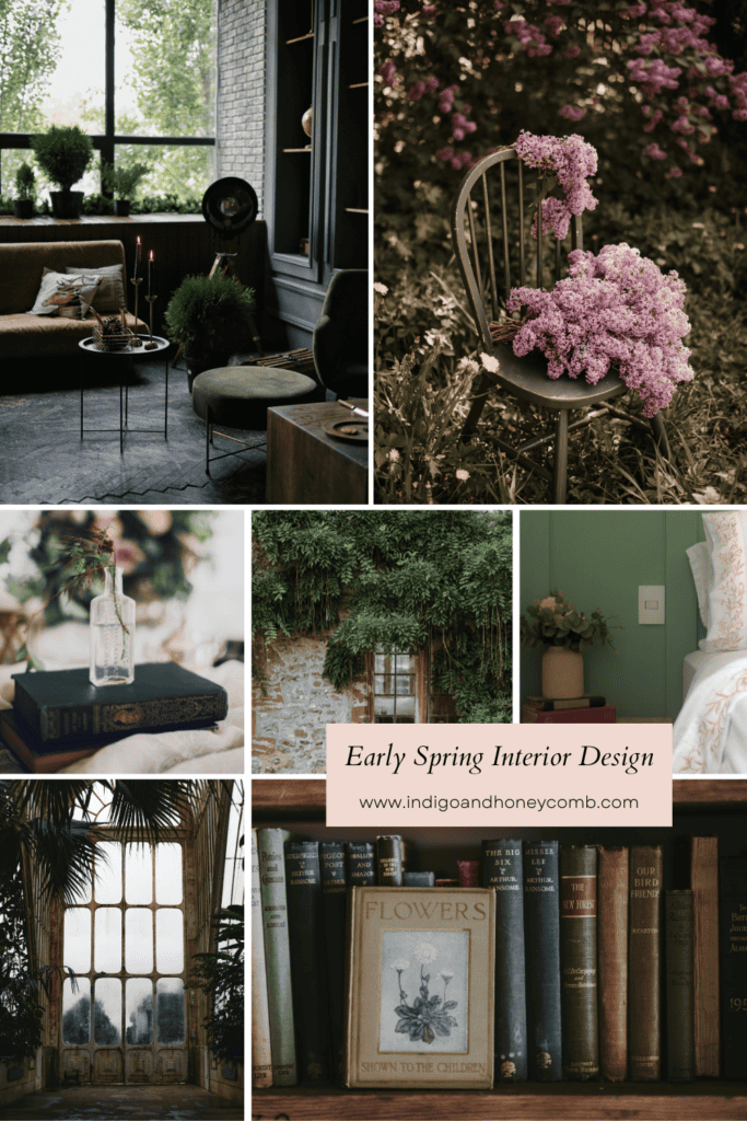 early spring interior design mood board highlighting what defines this season of design