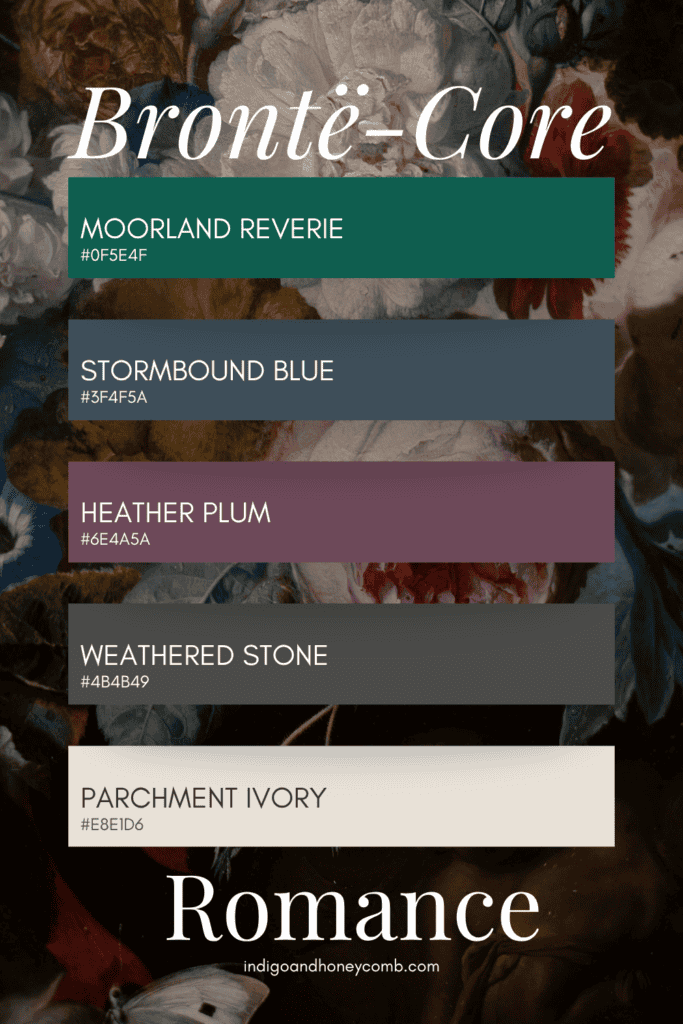 Moorland reverie color palettes - Bronte-core Romance