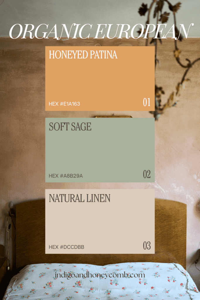 honeyed patina color palettes - organic European