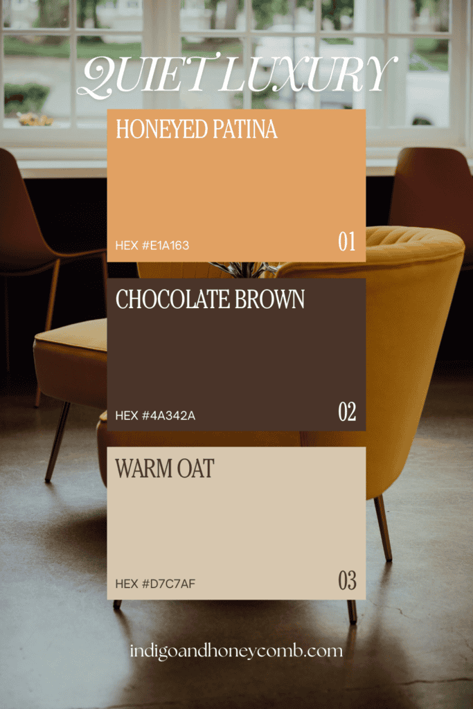 quiet luxury honeyed patina color palette